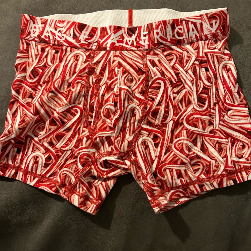 american eagle candy cane christmas boxer shorts